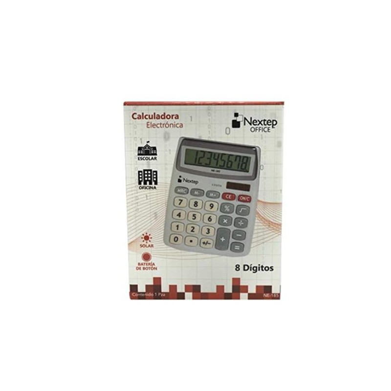 Nextep Calculadora 8 Dígitos Escolar Batería/Solar