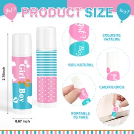Piuaeue 50 Pcs Baby Shower Lip Balm Gift Bulk, Boy or Girl Lip Balm for Guests, Babies Gender Reveal Lip Care, Moisturizing and Nourishing Lip Care for Baby Shower Supplies