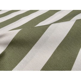 Honeycomb Marine Striped Fabric Home Decor Furnishing Stripe Curtain Upholstery Dressmaking Material 140cm Wide (Khaki Green, 1 Metre)