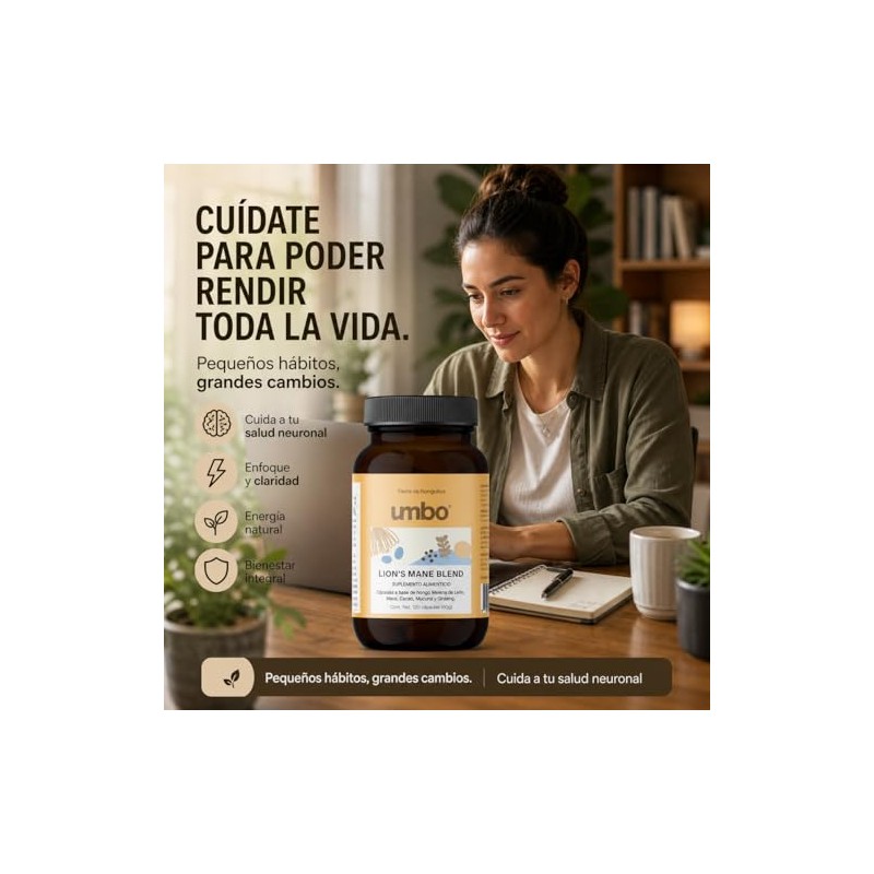 Melena de León Blend + Adaptógenos Premium 120 Cápsulas Veganas