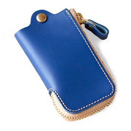 ALLUTHE Key Case, Men's, Women's, Compatible with Smart Keys, Leather, Made in Japan, Key Holder, Matching Pair, Anniversary, Gift, 03.navy