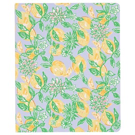 Lilly Pulitzer Concealed Spiral Mini Notebook, 6 x 8.25 Small Journal with 160 College Rules Pages, Make Lemonade