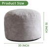 HIGOGOGO Round Stuffed Pouf Ottoman, Corduroy Poufs with Foam Chunk