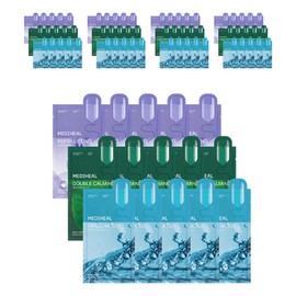 Mediheal Double Calming Water 5p + Hyalu Moist Essence 5p + Pepta Lifting Ampoule 5p Mask Pack Set, 15 Packs, 5 Packs / 메디힐 더블 카밍 워터 5p + 히알루 모이스트 에센스 5p + 펩타 리프팅 앰플 5p 마스크팩 세트, 15개입, 5개