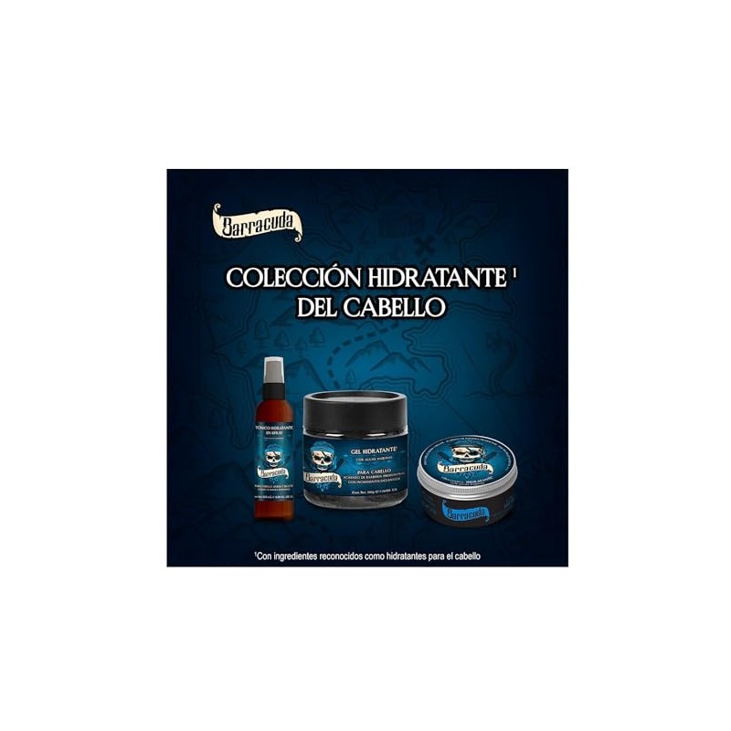 Barracuda Cera para el Cabello Hidratante 60g, Acabado Profesional, Algas