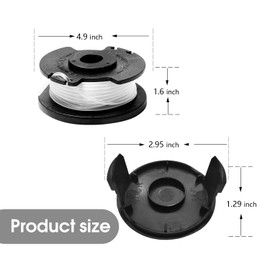 SIGANDG Pack of 4 replacement thread spool for GE-CT 18/28 Li, nylon grass trimmer replacement thread spool, suitable for cordless grass trimmer GE-CT 18/28 Li TC, +1 spool cover TLE-03-1