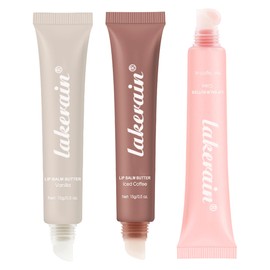 Hydrating Tint Summer Lip Butter Balm-3 Color Vanilla Clear Sheer Beige Brown Pink Sugar Glossy Lip Gloss,Moisturizing Non-Sticky Jelly Lip Moisturizer,Glow Reviver Lip Care Oil,Gift for Women-Set D