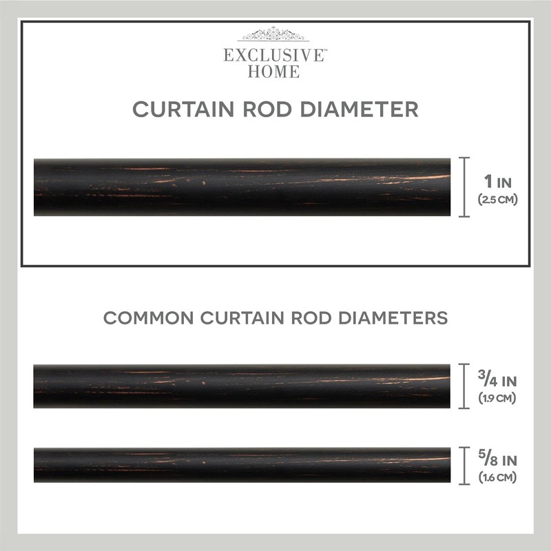 Exclusive Home Vine 1" Curtain Rod and Finial Set, Oil