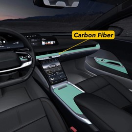 TWRAPS Interior Wrap for Lucid Air 2021-2026 - Black Carbon Fiber Vinyl Film Pre-Cut Kit Includes Center Console Lid, Dash, Door Trims, Compatible with All Models Including Grand Touring & Pure
