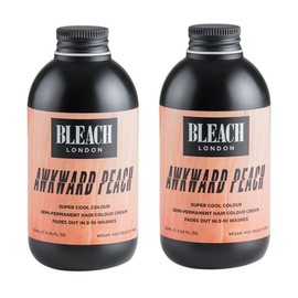 BLEACH LONDON Awkward Peach Semi-Permanent Hair Colour Cream (2 Pack) - Pastel Peachy Gold, Vegan, Cruelty Free, Temporary Hair Dye, 150 ml x 2