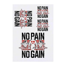 Azeeda 4 x 'Ohne Fleiß kein Preis' Temporäre Tattoos - Wasserfest, Hautfreundlich & Ungiftig · Transfers in Verschiedenen Größen (TO00074084)