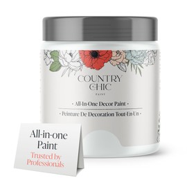 Country Chic All-in-One Chalk Paint for Furniture, Cabinets, Home Decor, Eco-Friendly, Matte Finish, Built-In Primer & Top Coat for Wood, Metal - Simplicity (White) - 8 oz (237 ml)