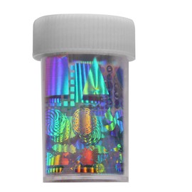 Holographic Geometry Nail Foil Laser Winnower Nail Decals Graffiti Nail Art Sticker Nail Art DIY for UV Gel Acrylic Nail Polish Nail Decals for Women and Girls Transfer Harvest Charm Decor Clear