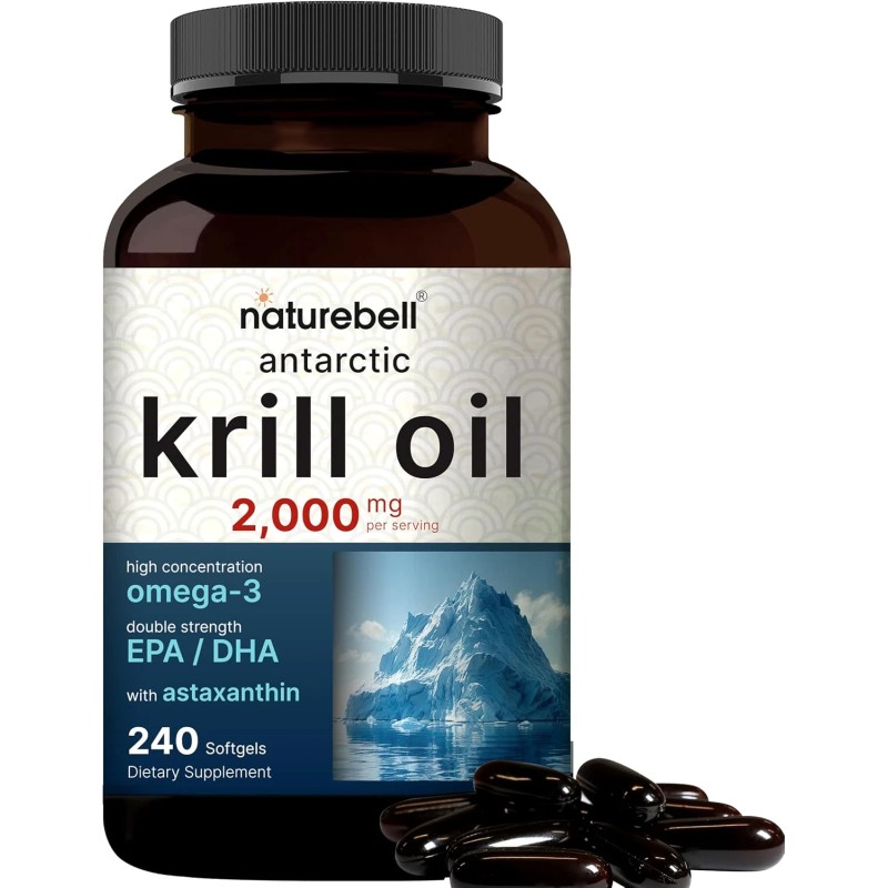 Nature Bell Antarctic Krill Oil 2000Mg Supplement, 240 Softgel, 3X