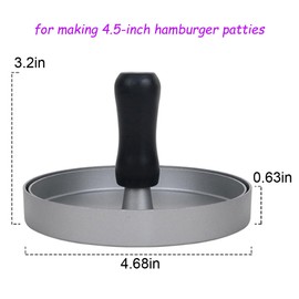 Awyidu Burger Press with 100 Non-Stick Patty Papers, Round Hamburger Meat Press Mold,Detachable Handle Burger Press, Ideal for Kitchen and BBQ