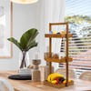 Utoplike Teak Shower Caddy Shelf, Standing Shower Organizer for Bathroom