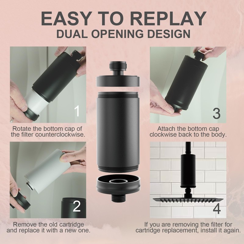 AndaoFix Metal Durable High Flow Shower Filter, 90% dechlorination effect,