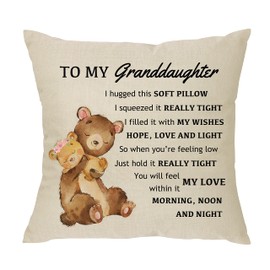 XUNLIZXY to My Granddaughter Throw Pillow Cover Gift,Funny Granddaughter Pillow Cover for Girls Birthday Christmas Granddaughter Gift from Grandparents Cushion Cover 18"x 18"