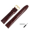 MARBURGER Watch Strap 18 mm Leather Crocodile (Caiman) Embossing with Stitching - Tool Assembly Set 52918, 18 mm, Leather