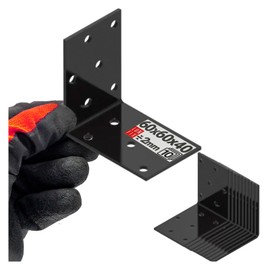 60x60x40x2mm 10er Set Winkelverbinder 90° Stahl schwarz pulverbeschichtet für Holzbau Möbelbau Regalbau