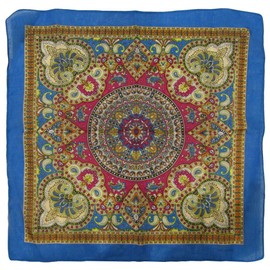 K's Novelties 22"x22" 100% Cotton print bandana. (Cotton, Ornate Paisley Mosaic)