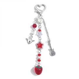 AGEN KGEN Novelty keychains Aesthetic Y2K Keychain Charms Stylish Keychains Accessories for Women Bag Purse Gifts (1x Red Strawberry)