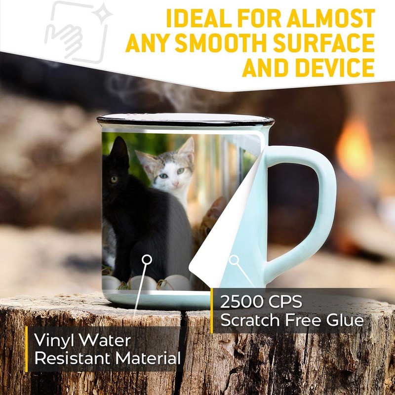 2 x 10cm Rectangle Vinyl Stickers - Cute Kittens Black