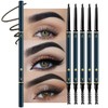Dual-Sided Triangle Eye Brow Pencils Set, 5 Pcs Retractable Fine
