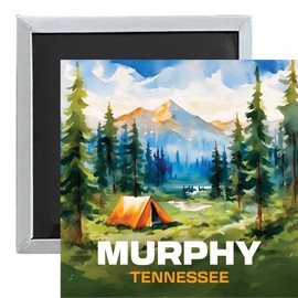 Murphy Tennessee Souvenir 2.5 x 2.5 Inches Magnet Camping Tent Design Single