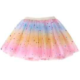 Simplicity Pink Tutu Skirt for Girls - Rainbow Princess Ballet Dresses for Toddlers, 6-8 Years