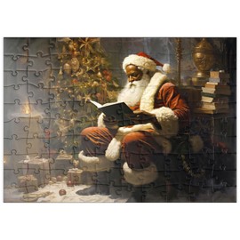 MyPuzzle Santa Claus reads on the Christmas tree - premium 100 piece puzzle - MyPuzzle special collection by Puzzle Galaxy