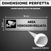 LEIASA | Targa Videosorveglianza - 5x18 cm - Alluminio -