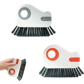 GCFTIFF Pack of 2 Corner Cleaning Brush, 2024 Magic Window Cleaning Brush, Thoroughly Cleans Dead Corners, Gap Cleaning Brush, Suitable for Windows, Kitchens, Bathrooms (Grey + Orange)