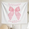 Evcprz Coquette Pink Bow Christian Tapestry, Bible Verse Wall Tapestries,
