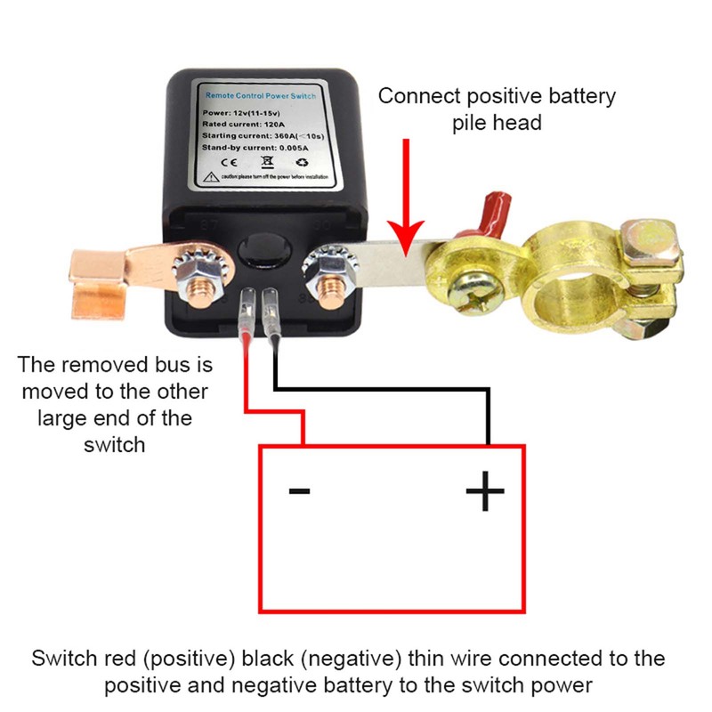 12 V Car Battery Relay Wireless Remote Battery Disconnect Switch