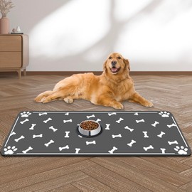 Large Pet Feeding Mat, Absorbent Quick Dry Dog Mat for Food and Water Bowl, No Stains Easy Clean Dog Water Dispenser Mat, Dog Accessories, Pet Supplies Mat, Dog Bowl Mat for Messy Drinkers