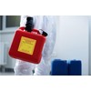 Hazardous Waste Labels, 6 x 6 inches, Red/Black/Yellow, Self-Adhesive Vinyl,