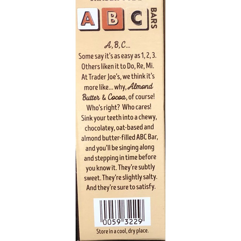 Trader Joe's 2pk Trader Joes Vegan ABC Bars 6 bars