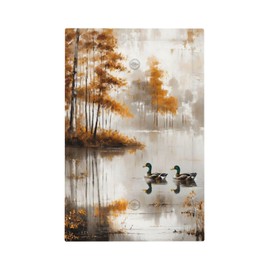 LuHuoLu Decorative Switch Covers Plate Funny Ducks Vintage Lakeside Landscape 1 Gang No Device Single Blank Outlet Covers Wall Plate Cover Light Switch Plate Electrical Faceplate for Home Decor