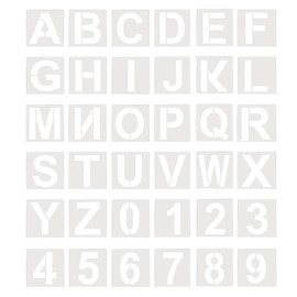 Honbay 36PCS Plastic Alphabet Letter Stencils Number Templates Art Craft Stencils for Wood Wall Fabric Rock Chalkboard (3 Inch)