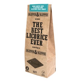 Klepper & Klepper - Salty Licorice, The Best Licorice Ever, Celtic Sea Salt, Vegan, Gluten Free, Gelatine Free, No Soya or Nuts 200 g Recyclable Bag