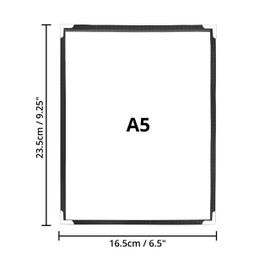 Belle Vous A5 Menu Covers (10 Pack) - Single Page Double View American Style Menu Holders - Black Trim with Clear View Menu Covers with Corner Protectors - For Restaurants, Bars, Cafes, Food & Drink