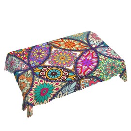 Walmsco Tablecloth Bohemian Style Pattern Decor For Dining Room Kitchen Rectangular Table Cover 132 * 178cm
