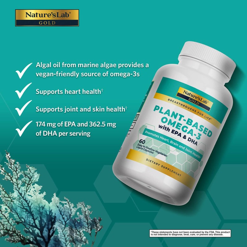 Nature's Lab Gold Plant-Based Omega-3-60 Liquid Capsules