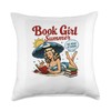 Book Girl Summer We Read At Dawn Throw Pillow