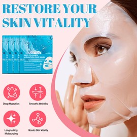 Collagen Face Mask, Hydrating Collagen Mask Overnight, Collagen Face Masks Skincare, Deep Hydration Wrapping Mask for Minimizes Pores and Tightens Skin(4PCS)