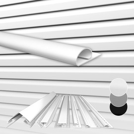 HEXIM Siding Facade Panels, Outdoor Facade Cladding, Weatherproof, Plastic Panels, PVC-U Cladding, Exterior Wall, House Cladding, UV-Resistant - (End Profile White)