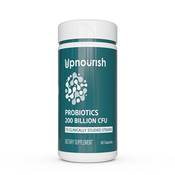 UpNourish UpNourish Probiotics - 200 Billion CFUs, 15 Strains, Prebiotics