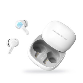 Translation Earbuds Real Time, AI Translator Earbuds with 144 Languages & Accents, Language Translator Earbuds Translating No Monthly Fees for Travel, Business, Learning (White)