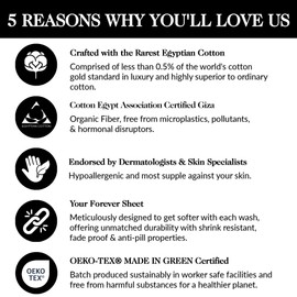 THE LINEN COMPANY NEW YORK Certified Giza Egyptian Cotton Sheets King Size - Genuine 400 Thread Count - Hotel Luxury, Skin Friendly, Breathable, Naturally Silky Sateen Sheets, Oeko-TEX Certified